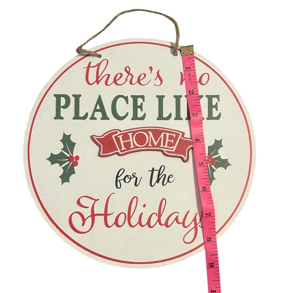 Christmas Holiday Decor Sign There's‎ No Place Like Home Hanging Round